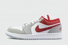кроссовки Air Jordan 1 Low Light Smoke Grey / Gym Red