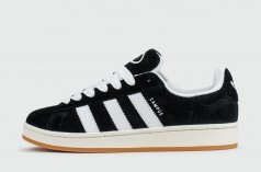 кроссовки Adidas Campus 00s Black White with Fur
