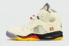 кроссовки Nike Air Jordan 5 x Off-white Sail