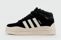 кроссовки Adidas Campus Black / White with Fur