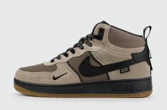 кроссовки Nike Air Force 1 Mid L.Grey / D.Grey with Fur