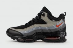 кроссовки Nike Air Max 95 Grey Black / Red with Fur