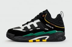 кроссовки Adidas Niteball Black Green with Fur