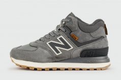 кроссовки New Balance 574 Mid Grey / White with Fur Wmns