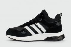 кроссовки Adidas Retropy F2 Mid Black / White with Fur