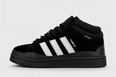 кроссовки Adidas Campus Black White with Fur