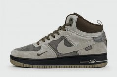 кроссовки Nike Air Force 1 Mid L.Grey / Black Ftwr with Fur