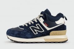 кроссовки New Balance 574 Mid Blue / White with Fur Wmns