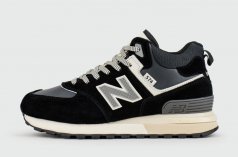 кроссовки New Balance 574 Mid Black / White with Fur Wmns
