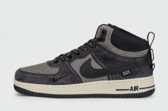 кроссовки Nike Air Force 1 Mid Grey / Black with Fur