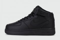 кроссовки Nike Air Force 1 Mid with Fur Triple Black