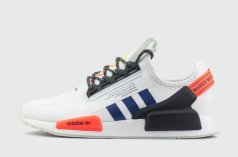 кроссовки Adidas NMD R1 V2 White / Blue / Orange